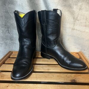 Justin Youth Black Western Roper Boots. Model 3702Y. Size 5D. #9100
